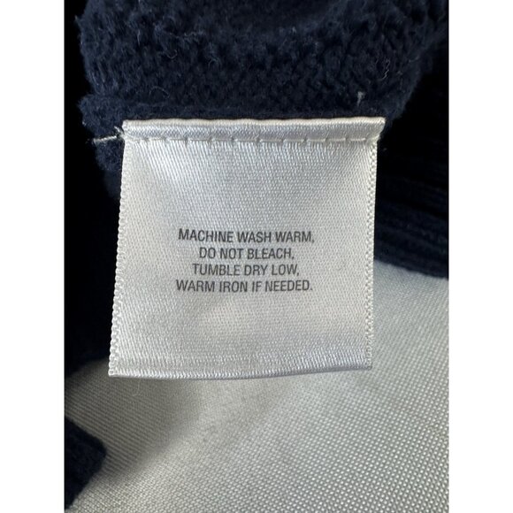 Vintage Mens XL Navy Blue Window Pane Knit Sweater Grandpa Preppy Fisherman Prep - Picture 4 of 7